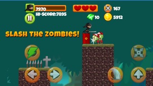 Ninja Kid vs Zombies - 8 Bit Retro Game screenshot #1 for iPhone