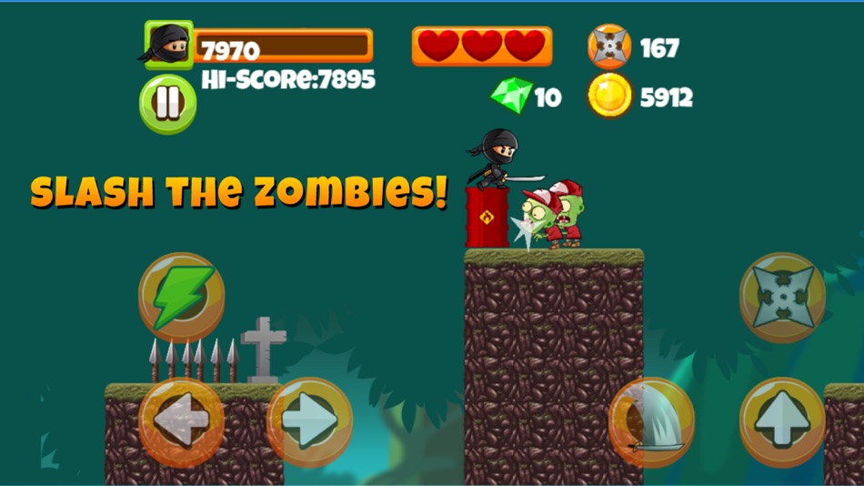 #1. Ninja Kid vs Zombies - 8 Bit Retro Game (iOS) 由: Volkan Kutlubay