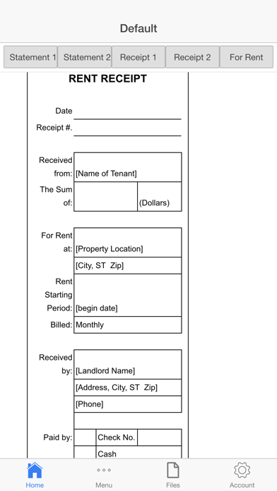 Rental Invoice Screenshot