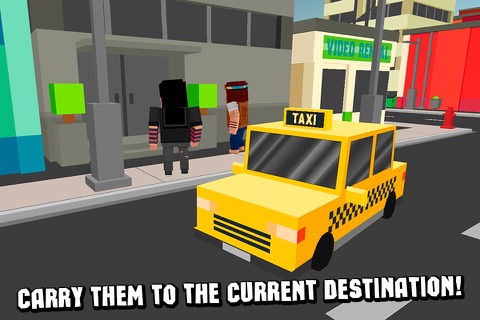 Pixel Taxi Simulator 3D Full screenshot 3