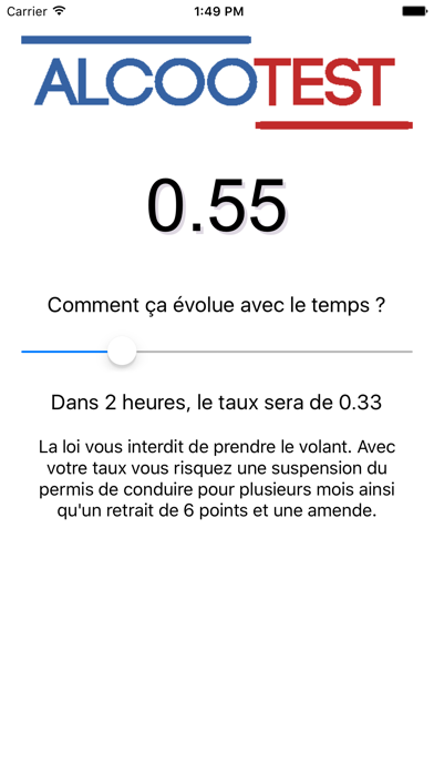 Screenshot #2 pour Alcootest Français