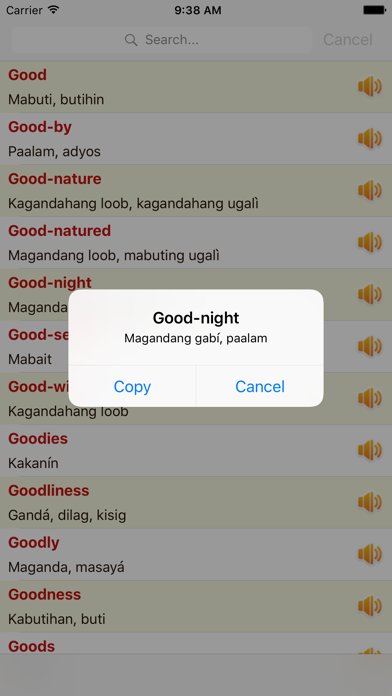 Screenshot #1 pour English Tagalog Dictionary Offline Free