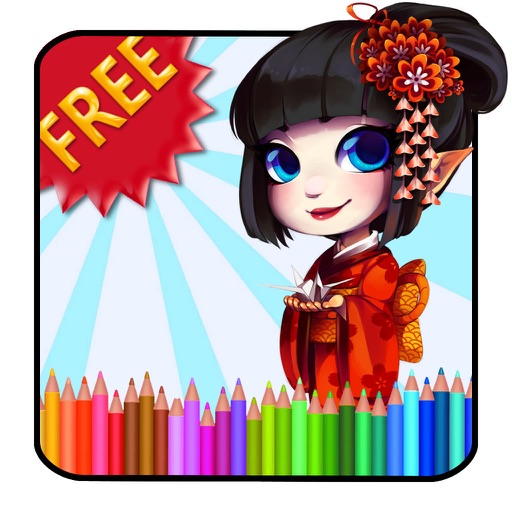 Adult Coloring Book Geisha iOS App