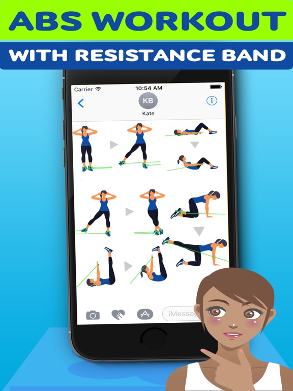 6 Workout Routine Emoji Sticker iPad screenshot