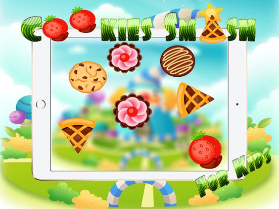 Cookies Smash Match 3 Puzzle Games - Magic board relaxing game learning for kids 5 year old free iPad screenshot