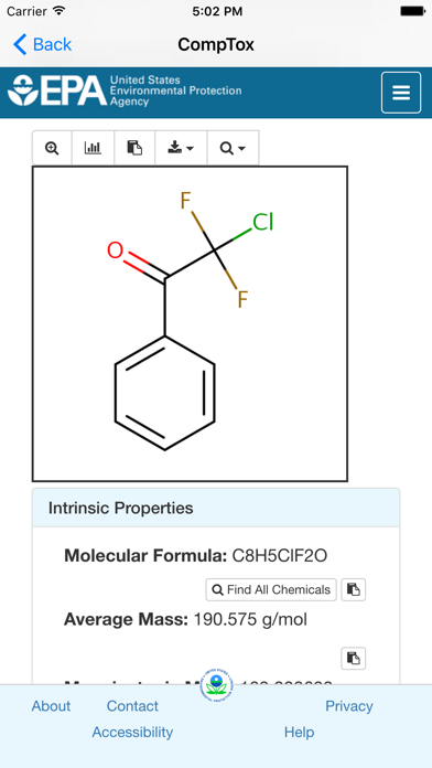 Screenshot #2 pour m/z EPA CompTox