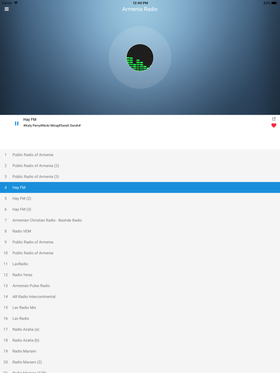 Armenia Radio: Armenian FM iPad screenshot 5 - Music app