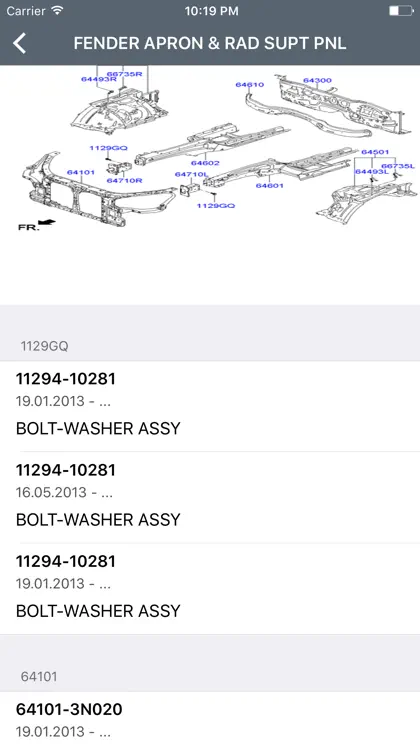 Screenshot 3 von 5 zu Hyundai Car Parts - ETK Parts Diagrams