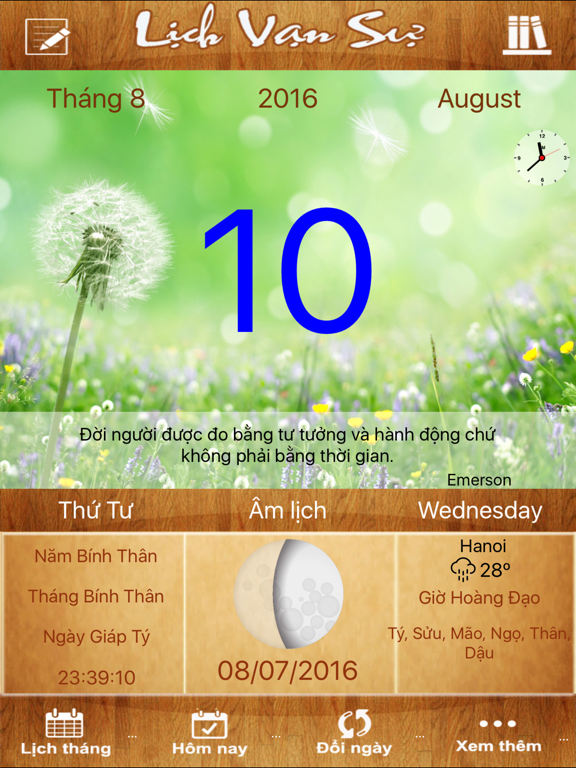 Lịch Vạn Sự 2016 - Xem ngày đẹp cưới hỏi, thời tiết iPad screenshot 1 - Lifestyle app