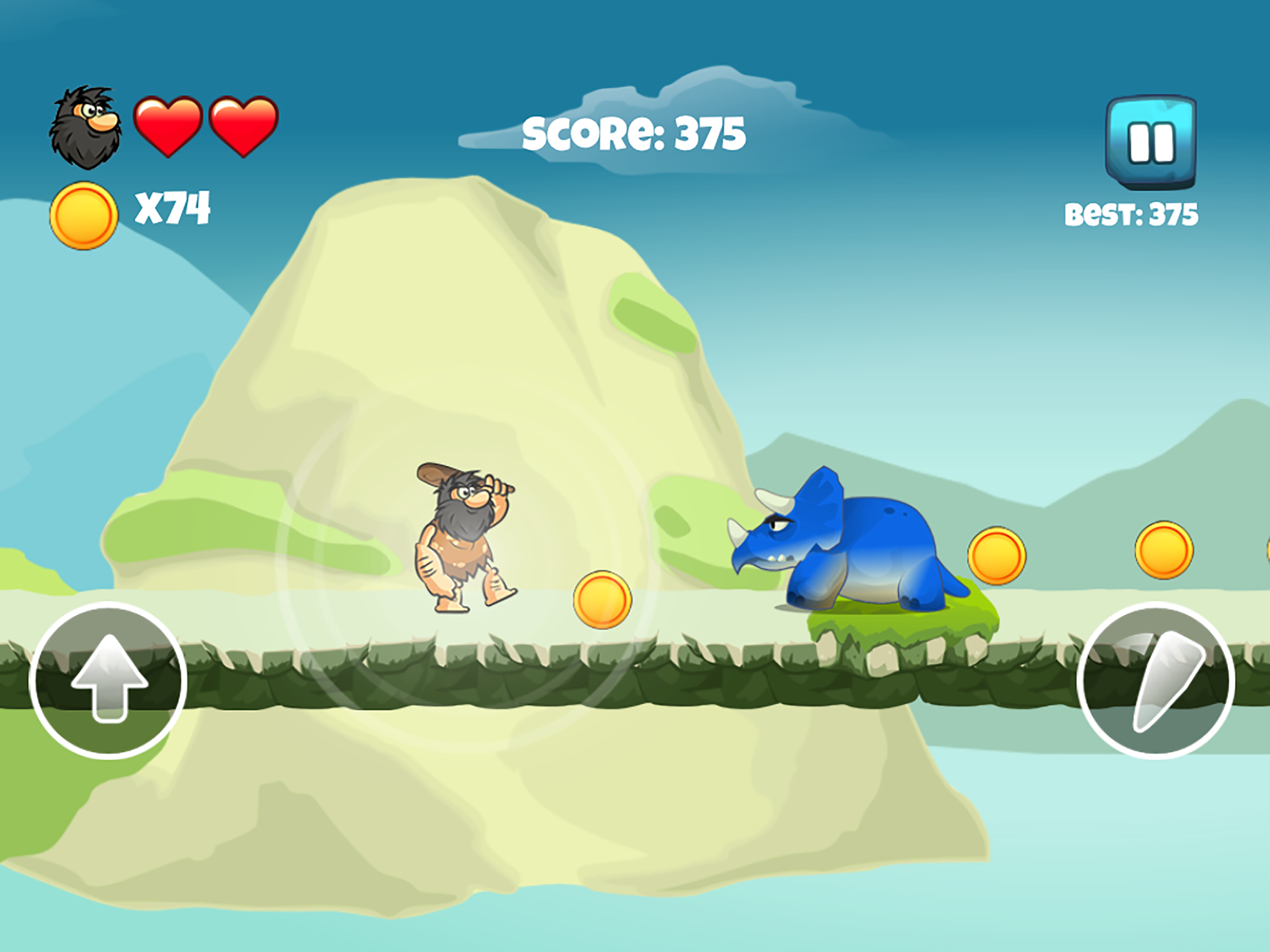 Dinosaur vs Caveman - Dino Hunting Games for Kids