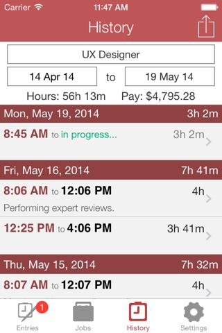 Work Clock PRO screenshot 3