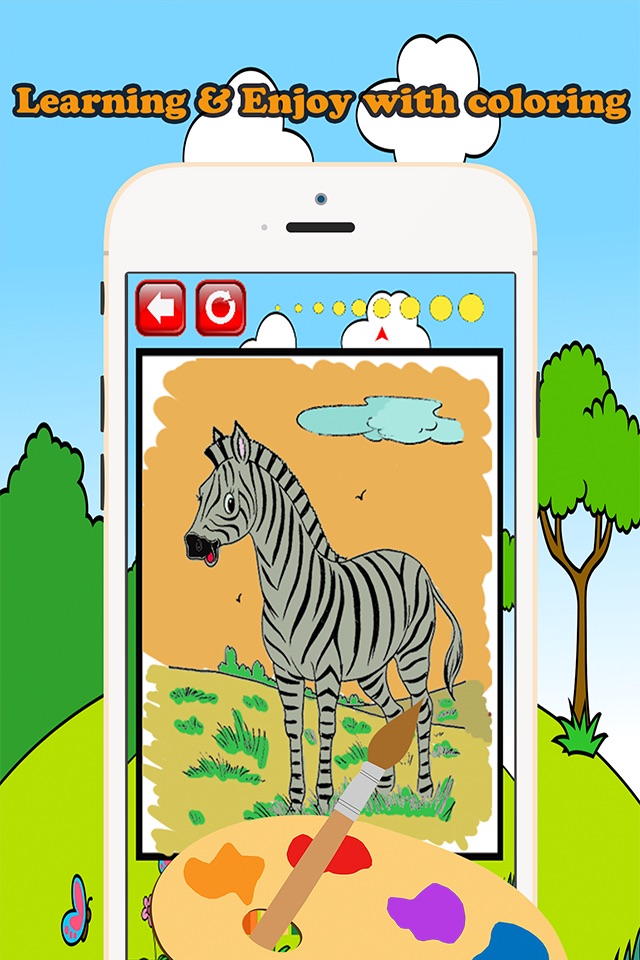 Zoo Animals Coloring Book Educational Toddler Game screenshot 3