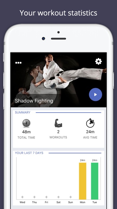 Screenshot #1 pour Shadow Fighting Workout Challenge - Get stronger
