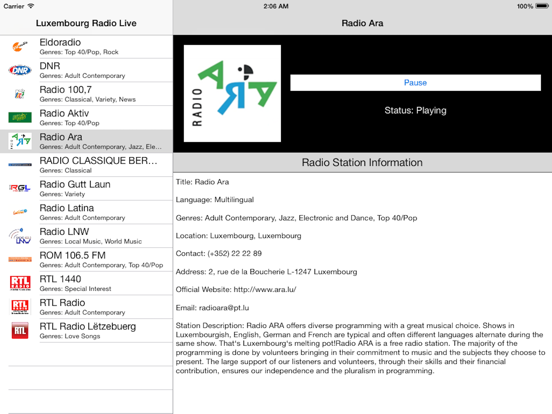 Screenshot #4 pour Luxembourg Radio Live Player (Lëtzebuerg)