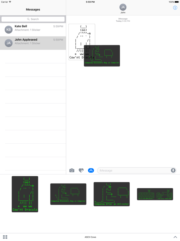 ASCII Cows iPad screenshot 4 - Entertainment app