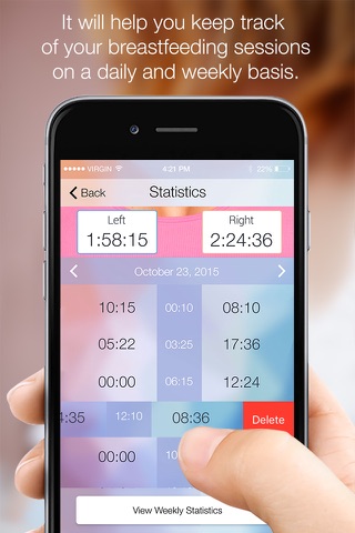 Breastfeeding – a tracker of when and for how long your baby feeds screenshot 2