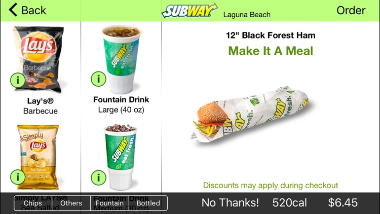 Subway Ordering for California