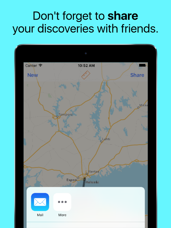Measure distance on map. Land iPad screenshot 4 - Navigation app