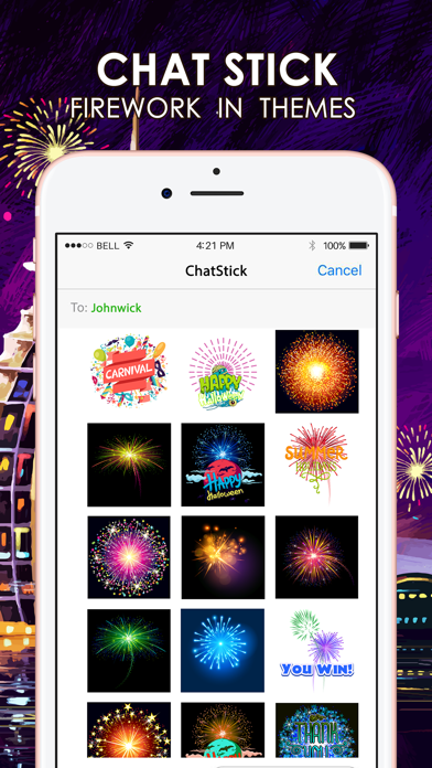 Screenshot #1 pour Fireworks Emoji Stickers Keyboard Themes ChatStick