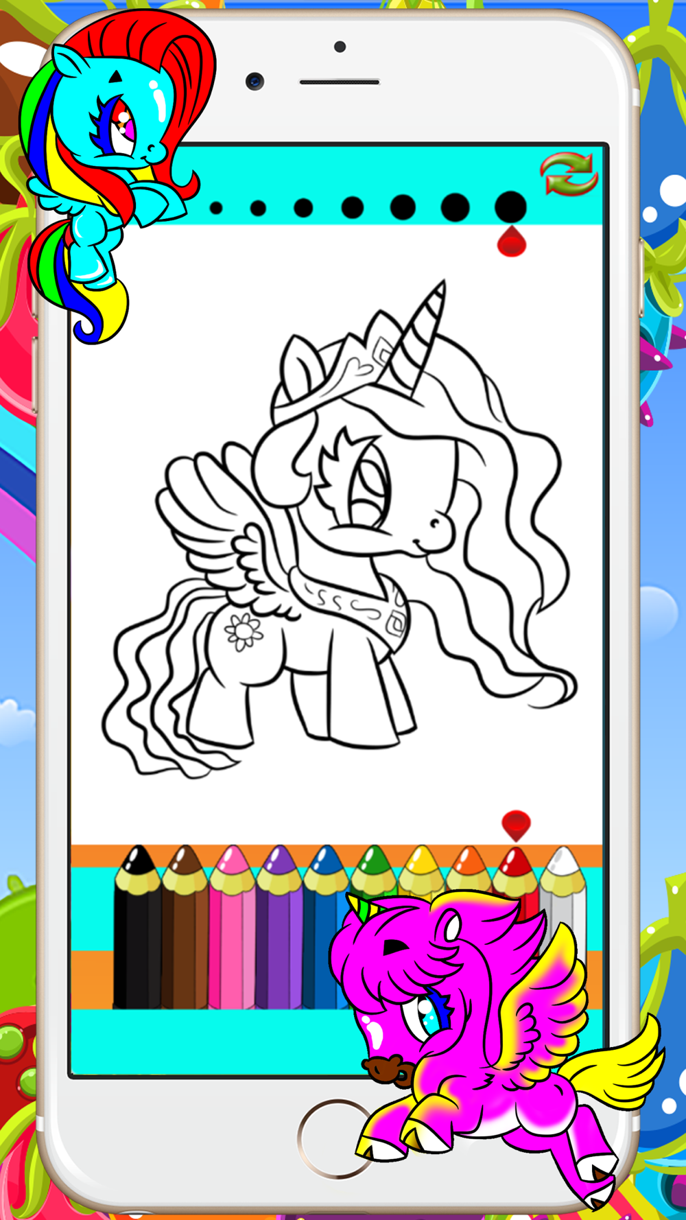 Pony Coloring Book ぬりえ 無料こどもゲーム 塗り絵 キッズ Free Download App For Iphone Steprimo Com