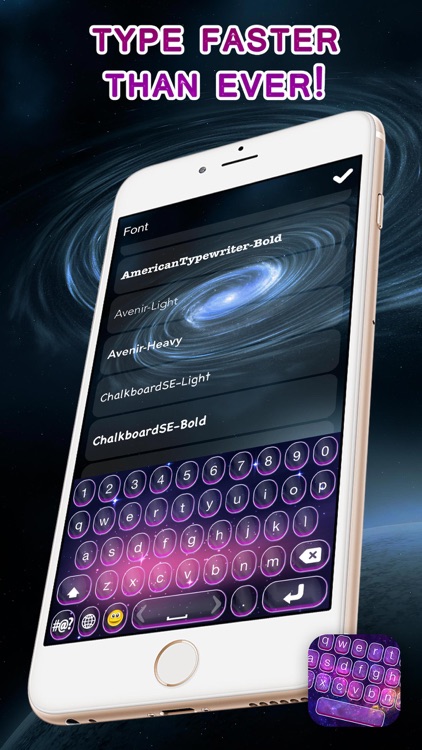 Galaxy Keyboard Skins – Glow.ing Space Themes and Color.ful Text Fonts for iPhone Free screenshot-4