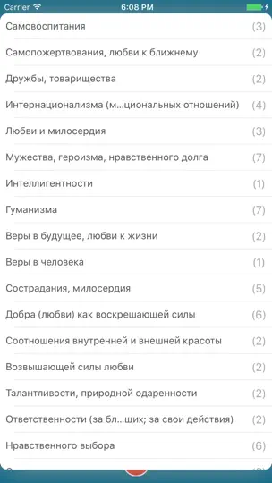Скриншот ЕГЭ Русский язык - Аргументы к сочинению на iPhone 3
