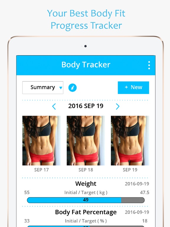 Body Fit Progress Tracker - Photo & Measurements