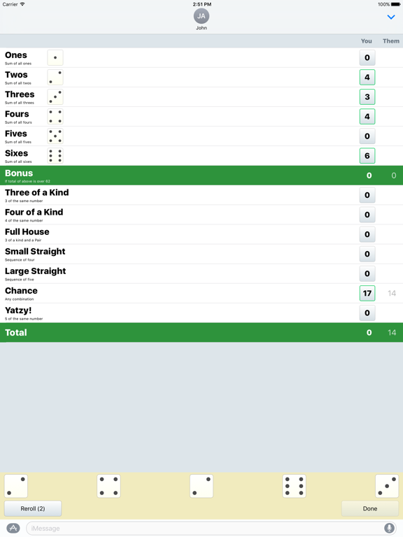 Screenshot #4 pour Yatzy for iMessage