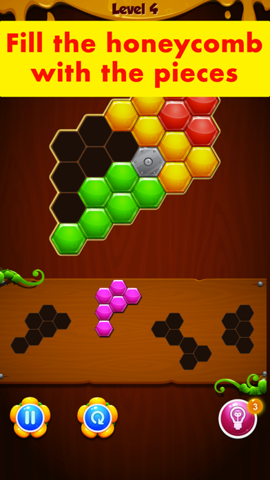 Screenshot #1 pour HoneyComb Puzzle - game