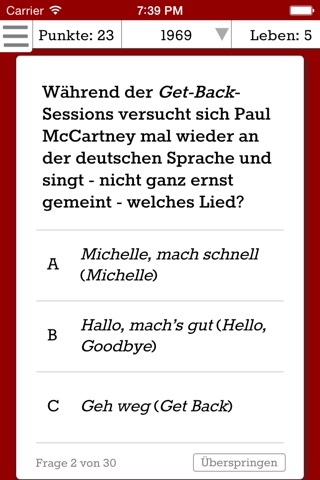 Appey Road – das Beatles-Quiz screenshot 3