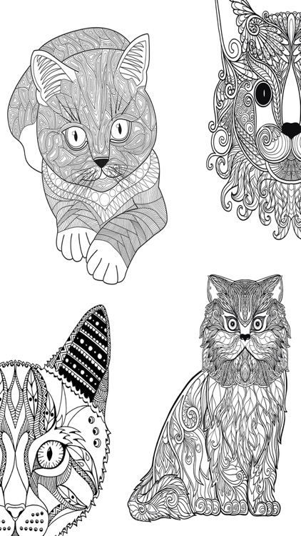 Cats mandalas coloring book for adults - Premium screenshot-3