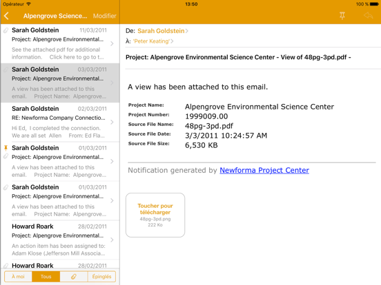 Screenshot #4 pour Newforma Project Email