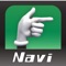 This application displays a finger cursor pointing in the direction of the destination
