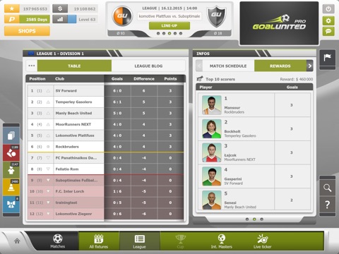 goalunited PRO – the football manager for experts screenshot 3