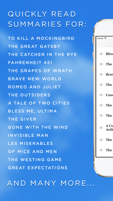 Book Notes - Summaries of Classic Literature Read Study Guides with Spritz Spark Cliffs Screenshot