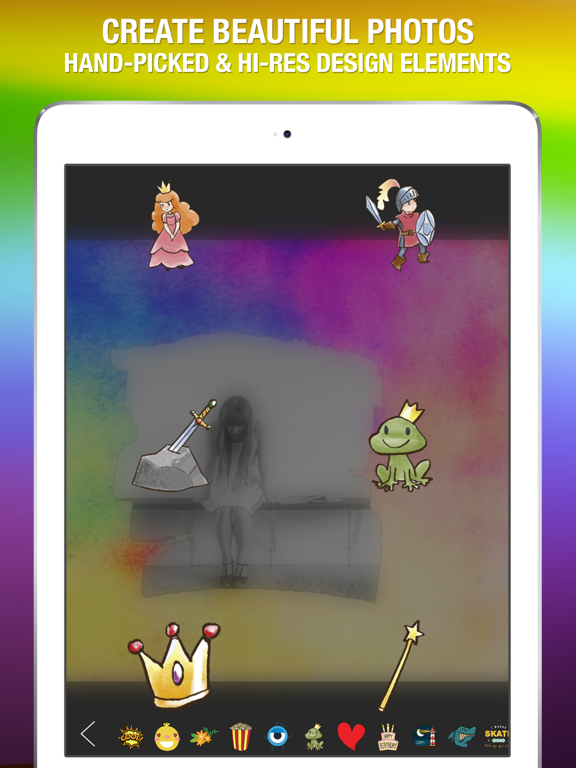Shape Over Pic Cool Text & Photo Editor - Adding overlay silhouette symbol mask to picture iPad screenshot 2 - Photo & Video app
