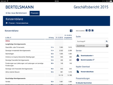 Bertelsmann Geschäftsbericht 2015 screenshot 3