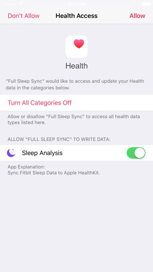 fitbit write to apple health