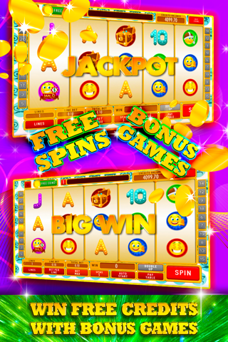 Reels of Emojis Slot Machine: Win the free bonus with the fun smiley faces screenshot 2