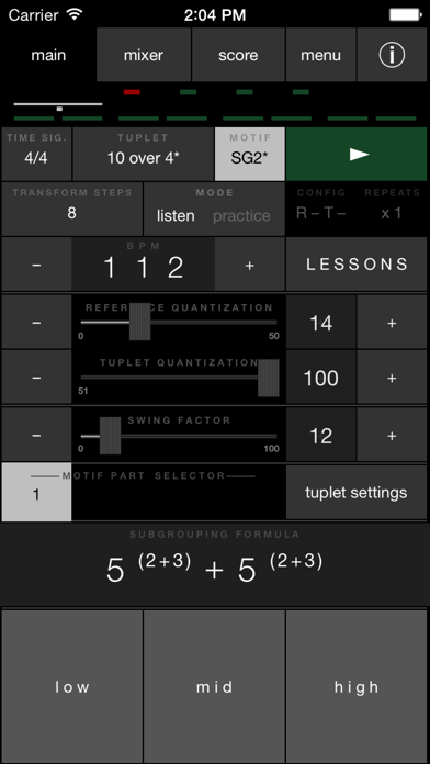 Tuplet Trainer Screenshot