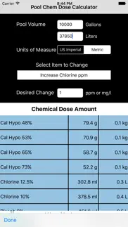 pool chemical dose calculator iphone screenshot 3