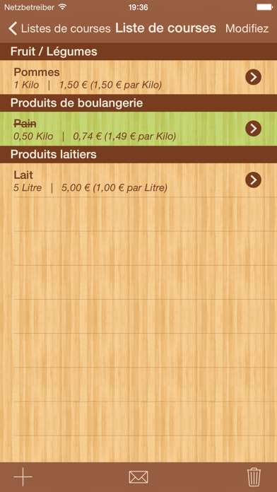 Screenshot #1 pour ShoppingList Lite (Liste de courses gratuit)