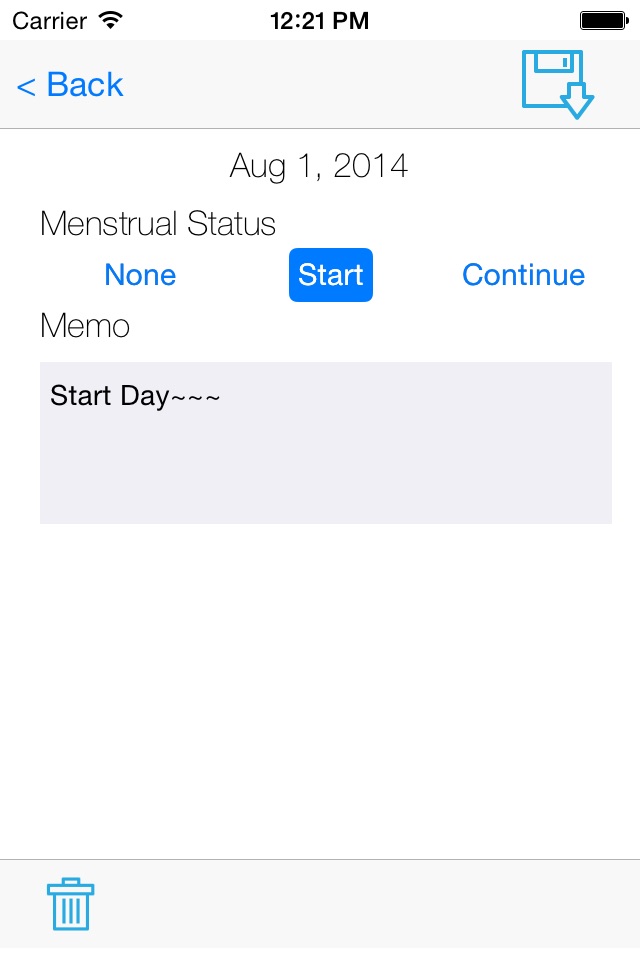 Menstrual Calendar Diary screenshot 2