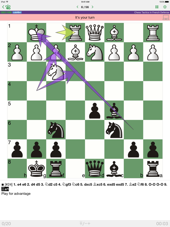 Screenshot #4 pour Chess Tactics in French Def.