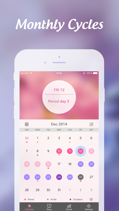 Screenshot #1 pour Period Tracker: Monthly Cycles