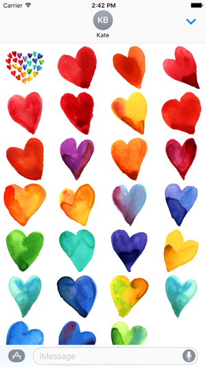 Beautiful Watercolor Heart Stickers(圖2)-速報App