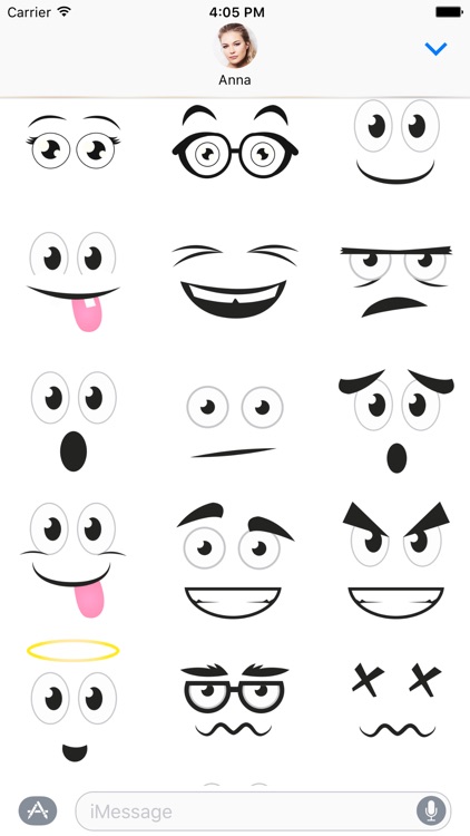 Cartoon Moods: Cool faces and eyes stickers