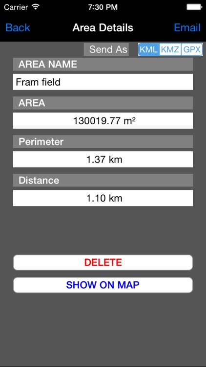 Area Distance Perimeter Measurement for Map on GPS