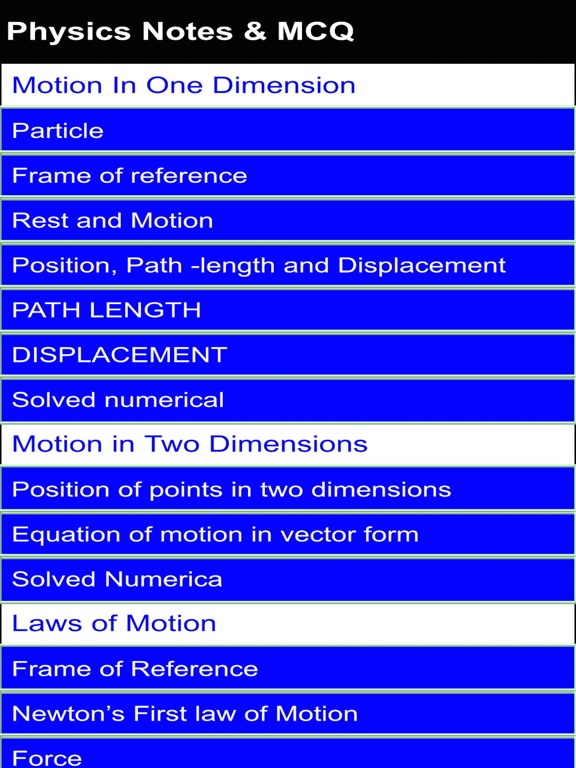 Screenshot #4 pour Physics Notes MCQ