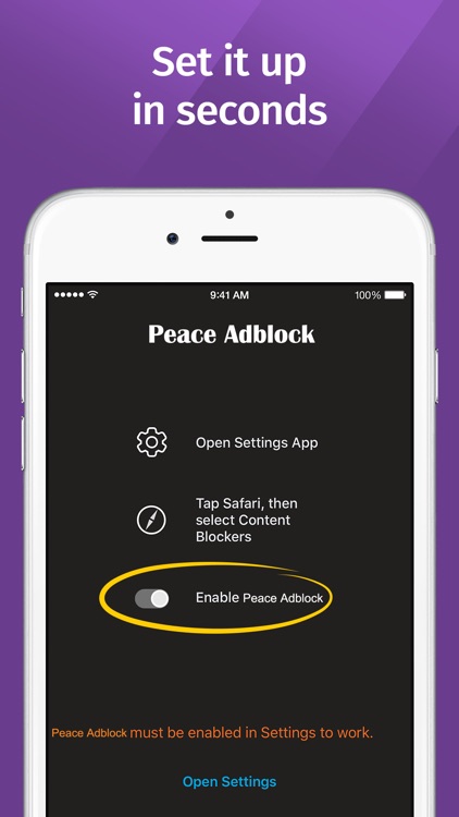 Peace: Block Ads and Trackers